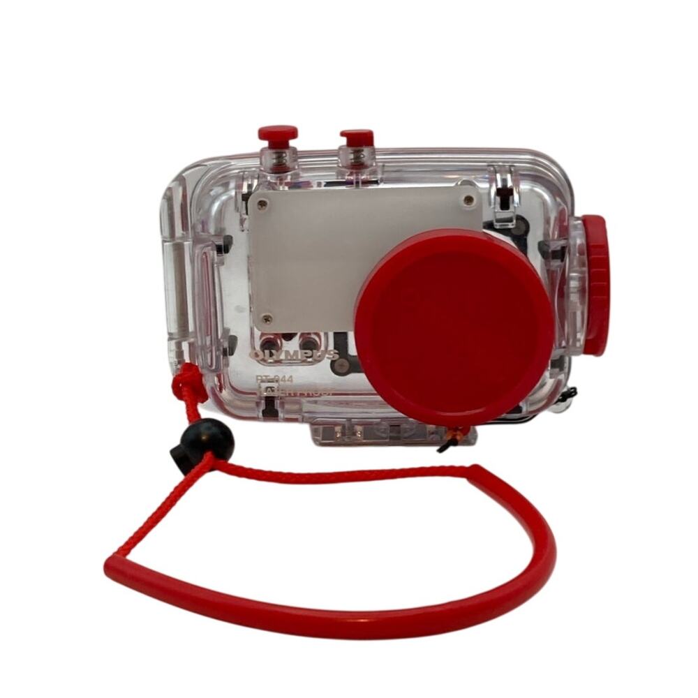 Olympus Underwater Housing Waterproof Camera Case PT-044 Red Clear